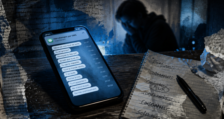 À partir de combien de SMS harcèlement, illustration d'un téléphone affichant des messages insistants