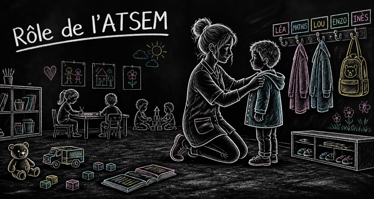 atsem def aide enfant manteau école maternelle