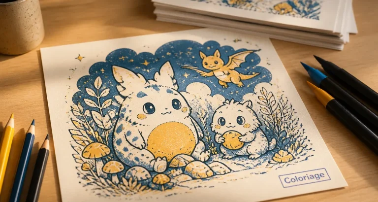 Coloriage pokemon : dégradés faciles avec crayons et feutres
