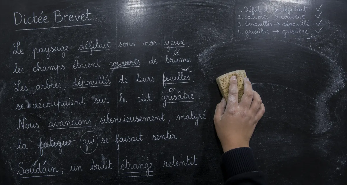 dictée brevet tableau noir effacement