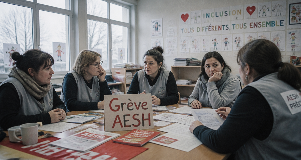 Greve AESH discussion en classe