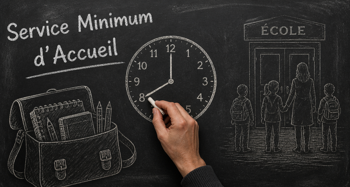 greve ecole tableau noir service minimum