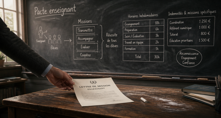 pacte enseignant tableau missions rémunération
