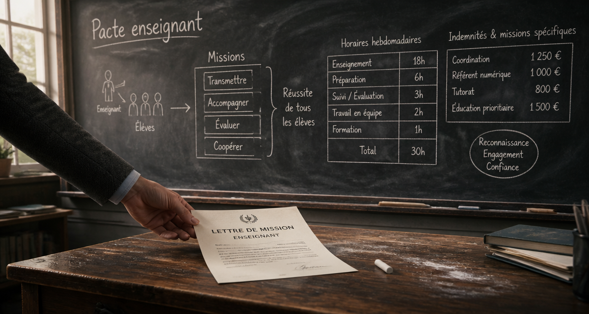 pacte enseignant tableau missions rémunération