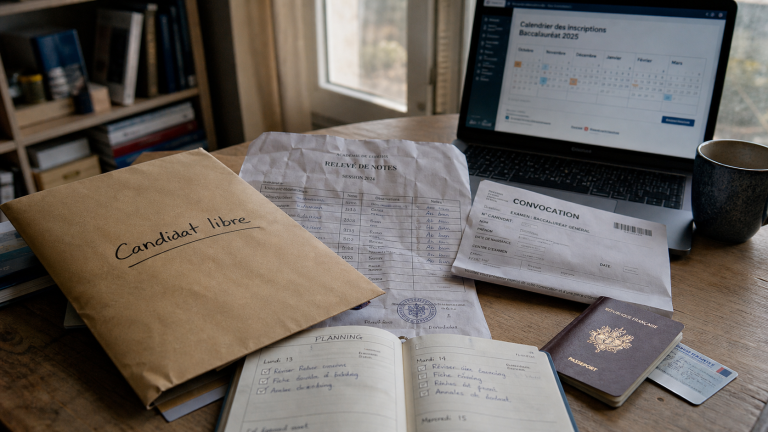 comment passer son bac en candidat libre : dossier inscription et pièces d’identité sur table