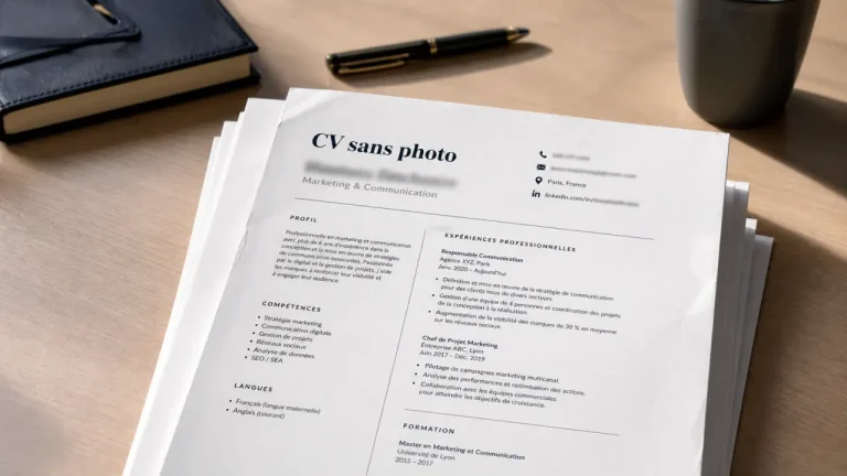 cv sans photo, pile de CV sans photo sur bureau, sans visage