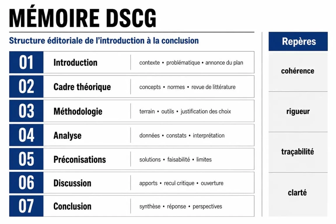 Structure type d'un mémoire DSCG pour l'épreuve UE7