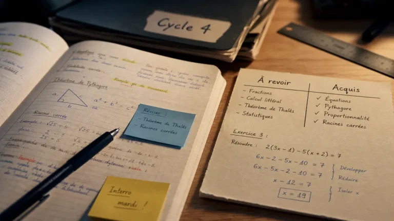Faut-il réviser les cours de 4ème pour le brevet : cahier Cycle 4 et planning réaliste