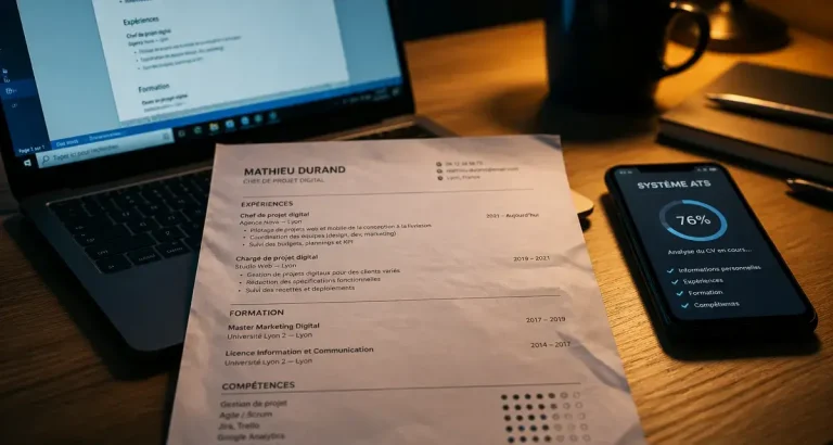 cv gratuit en word avec ATS : mise en page