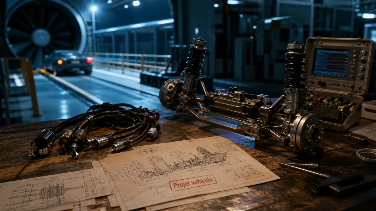 Ecole ingénieur automobile : atelier mécatronique, maquette suspension et projet véhicule