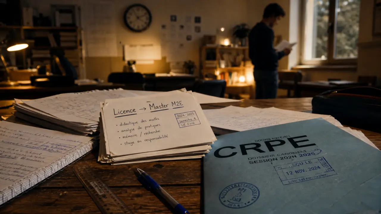 Etude professeur des ecole : dossier CRPE, licence et master M2E, cahiers