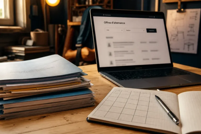 Offres d emploi alternance : filtres ville et salaire sur ordinateur