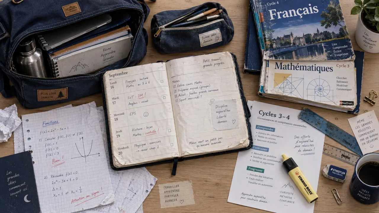 Collège : cartable et fiches pour préparer l’après-3e